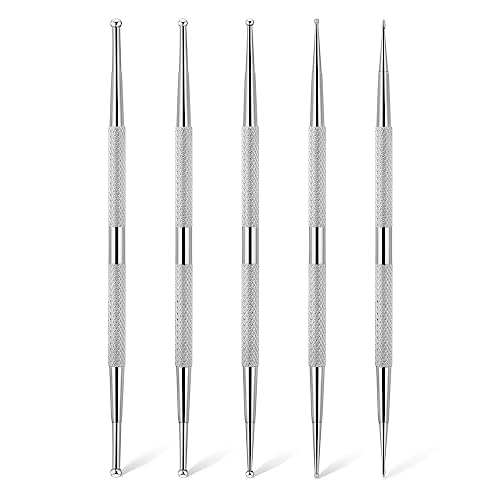 5Pcs Dotting Tools for Nail Art 2 Way Dotting Pen Tool Nail Art Tip Stainless Steel Dot Paint Pens...