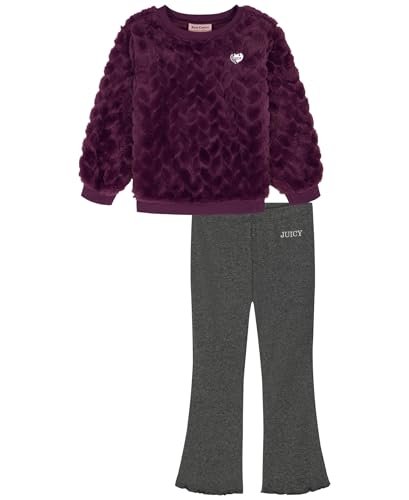 Image of Juicy Couture Girls' 2-piece Faux Fur Legging Set, Crewneck With Pants