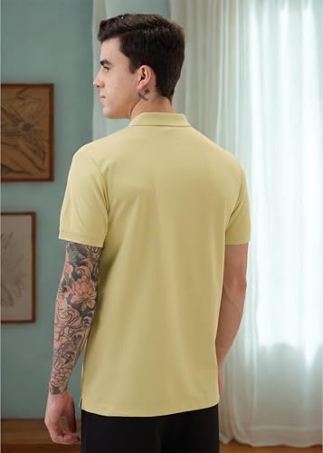 Image of Nostrum Cotton Half Sleeve T-Shirt for Men Boys, Regular Fit, Cherry, Stylish Mens T-Shirts, Polo T Shirt for Man, Collar T Shirts for Men