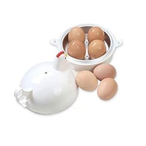 Mikrowelle Eierkocher, 4 Eier Boiler Herd Mikrowelle Eierdampfer, Herd Boiler Dampfgarer Gadgets Kochen Weiches und hartgekochtes Ei, Pochierer Boiler Herd