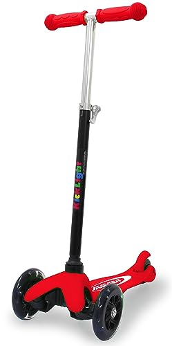 Preisvergleich Produktbild Jamara KickLight Scooter - Niedriges Trittbrett für bessere Stabilität, leuchtende Räder während der Fahrt vorne / hinten, Vollgummi Lenkergriffe mit Sturzpads, Kinderroller 461650