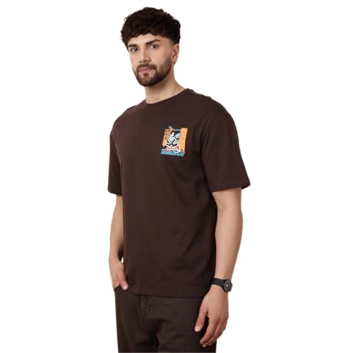 Image of WROGN Men's 220 GSM Pure Cotton T-Shirt | Abstract Back Print | Oversized Print