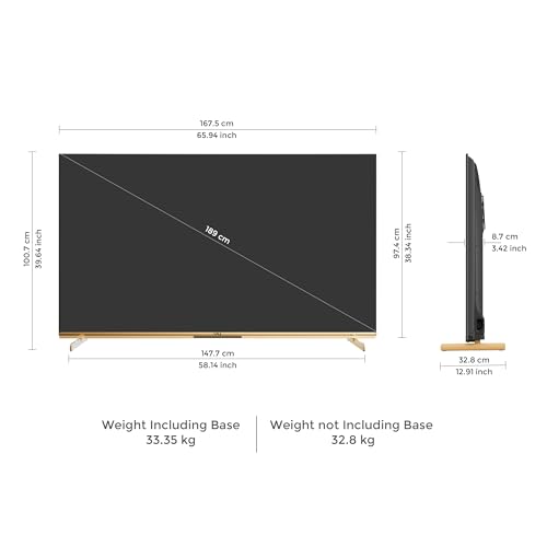 Image of Vu 189cm (75 inches) Masterpiece Frame Series 4K QLED TV 75MASTERPIECE (Armani Gold)