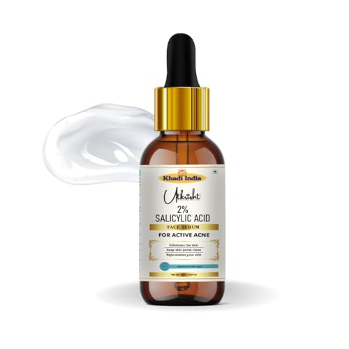 Image of khadi 2% Salicylic Acid Face Serum for Active Acne, Oil Control, Blackhead Removal, Pore Minimizing BHA Serum for Oily & Acne-Prone Skin, 30ml