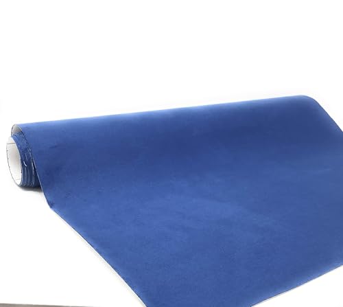 Image of Suede Fabric Wrap - Self Adhesive Film Sticker Silky Decal Sheet for Car Interior Furniture Upholstery DIY Elastic Stretch Peel and Stick (Denim, 17.5 in x 70 inch)