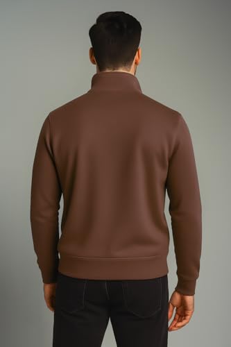 Image of Half Zipper Solid Sweatshirt for Men