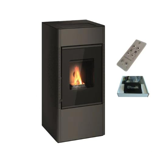 Stufa a pellet Doppia Canalizzazione Sonia 15 15,22 Kw Antracite 4 Stelle 387 mc riscaldabili On Fire Line (Stufa + Telecomando + Modulo WIFI)