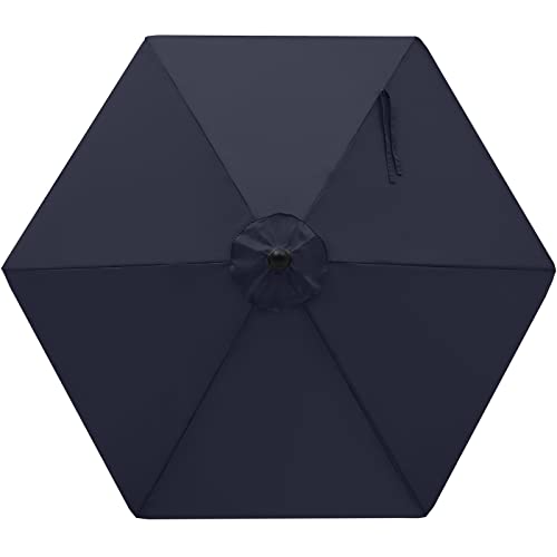 Image of MASTERCANOPY Patio Umbrella 7.5 ft Replacement Canopy for 6 Ribs-Navy Blue Canopy Only