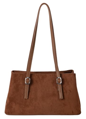 2025 Women's Slouchy Vintage Suede Tote Bag Trendy Shoulder Hobo Purse for Fall Winter Casual Work Use