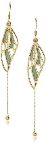 14K Gold Plated Fashion Temperament Tassel Butterfly Wings S925 Silver Needle Personality All-match Hook Earrings for Women Girl Gifts Valentines Birthday  Anniversary   Mother’s Day