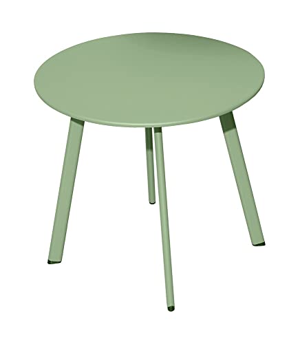 Proloisirs Table Basse de Jardin Massaï en Acier époxy Vert Light - ø 50 cm Cover