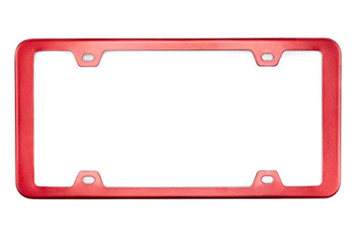 Sgooky 120109RG 2Pcs Stainless Steel License Plate Frames, Red License Plate Cover Tag Holder thumb #2