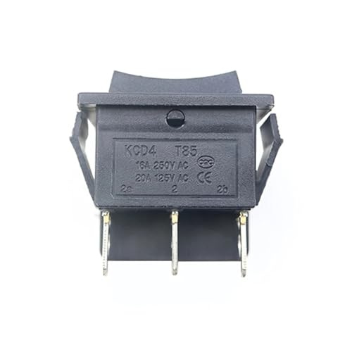Interruptor basculante KCD4 con flecha de reinicio negra y 6 pines para doble circuito 250V 3