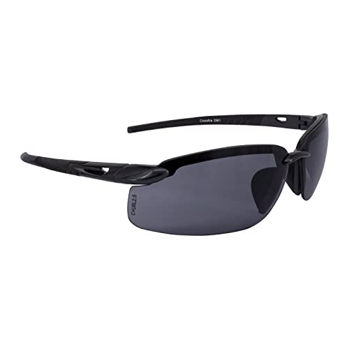 Crossfire 2961 Safety Glasses, Smoke Lens/Pearl Black Frame, One Size