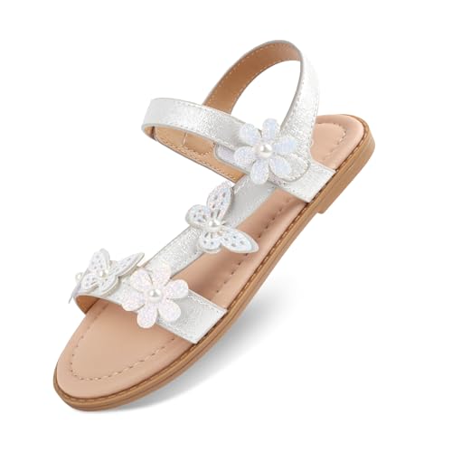 Wulubaba Strappy Dress Sandals for Toddler Girls, White, Pink, Black, Gold by Wulubaba - Used condition - US$16.55