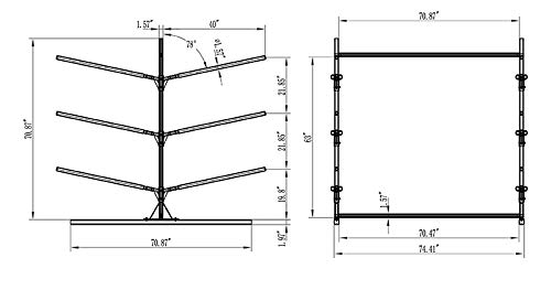 Freestanding Kayak Storage Rack, Holds 6 x Kayaks, Indoor/Outdoor Use, Adjustable Arm Height, Holds Up To 100 lb Watercraft Up to 20 Feet In Length