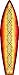 SMART BLONDE Red and Orange Tribal Design Novelty Mini Metal Surfboard MSB-199