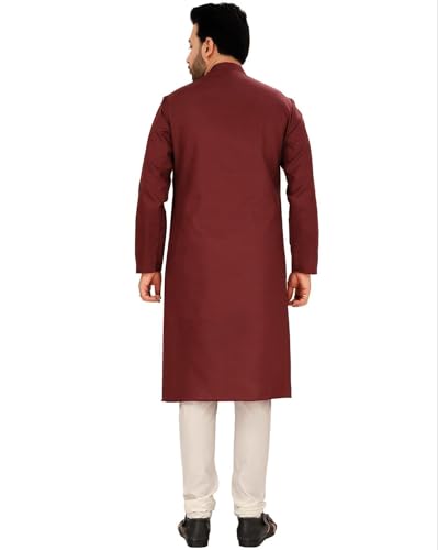 Image of OORA Men's Cotton Kurta & Pajama Set for Birthday,Wedding, Ceremony, Casual, Engagement
