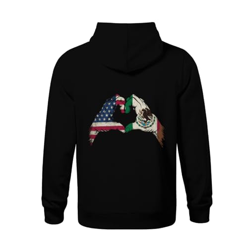 Kids America Mexico Flag Vintage Mexican Roots American Boys Girls Lightweight Kangaroo Pocket Fleece Hoodies3