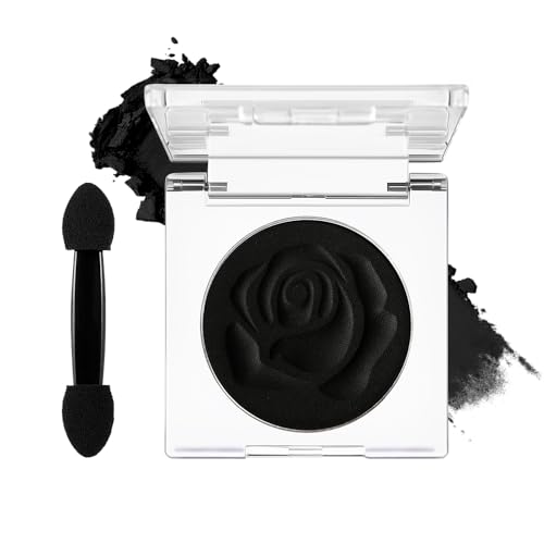 DE'LANCI Single Black Eyeshadow, Matte Eyeshadow Black Eyes Goth Smokey Makeup, Long Lasting...