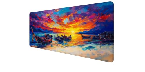 Tapis de souris XXL étanche avec base antidérapante en caoutchouc et bords cousus