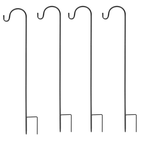 Fuuner Crochets de Berger pour Jardin, 4pcs 90cm, Crochets et suspensions pour plantes, Berger Crochet, Pieu Plante Cintre à fleurs Lanterne, Lampes solaires, Lumières de Noël, Décoration de Mariage