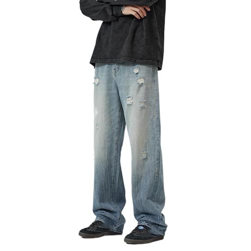 Men's Jeans Summer Printed Loose American Denim Pants