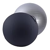 Stoff-Sitzball 65cm, Yoga-Ball-Schutzhülle, Ergonomische Sitzmöbel für Büro und Heimbüro, Solid Farbe Baumwolle Yoga-Ball-Abdeckung Bequem und Atmungsaktiv, Ballauflage - Waschbarer (Dunkelgrau)