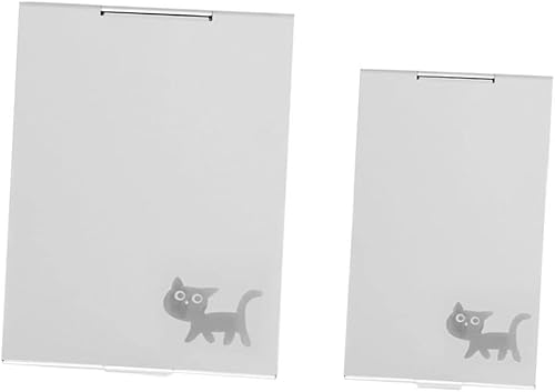 Beaupretty Espejo cuadrado de aluminio de una sola cara, billetera minimalista con LED, espejo de maquillaje de viaje, mini espejo cosmético