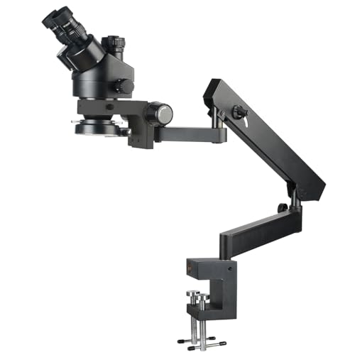 KOPPACE 3.5X-90X Black Trinocular Stereo Microscope Desktop Clip-on Rocker Bracket, Eyepiece WF10X/20 WF20X/10