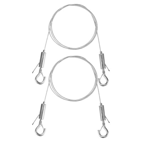Image of M METERXITY 2-Pack Adjustable Picture Hanging Wire Kit, 1mx1.5mm Mirror Hanging Wire, Holds Up to 132lbs(60kg) 3.3FT Picture Frame Wire for Billboards /Basket /Flowerpot