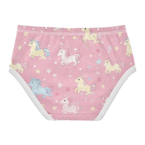 Wusikd Stars Pink Girls' Underwear Cotton Cute Unicorns Girls Briefs Soft Toddler Underwear 2T2