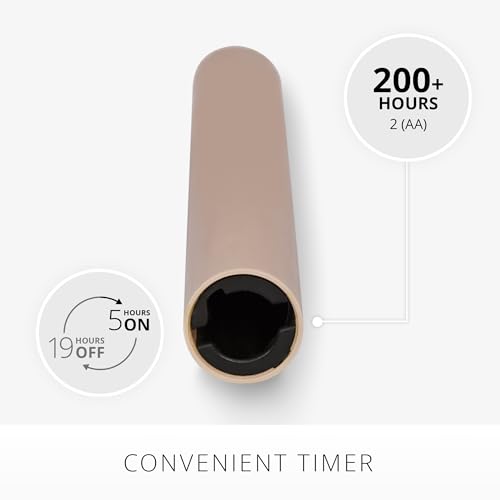 Image of Luminara Flameless Candle Taper (1 inch x 9.5 inch) Melted Top Real Wax Unscented Remote Ready Timer (Dusky Rose)