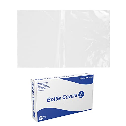 Dynarex Bottle Covers, Transparent Disposable Plastic Bags for Protecting Bottles, Non-Sterile & Latex-Free, Medium 6x8, 1 Box of 500 Bottle Covers (Packaging May Vary)