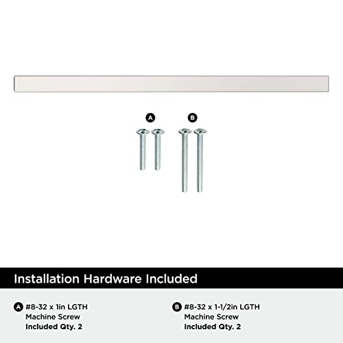 Image of Amerock 25 Pack 6-5 /16 inch Bar Pulls Square Polished Chrome Drawer Pull | 6-5 /16 inch (160mm) Center-to-Center Mounting Distance and 8-5 /8 inches Overall Length, Durable Zinc Cabinet Hardware
