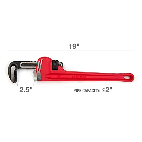 Image of Steelman 60881 18-Inch Heavy-Duty Cast Iron Straight Handle Pipe Wrench