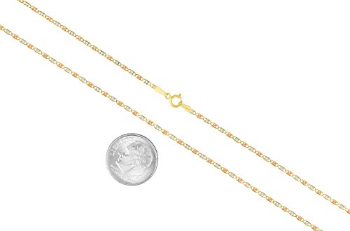 Mcs Jewelry 10 Karat Three Tone Yellow Gold/White Gold/Rose Gold Necklace (18") #TOP2
