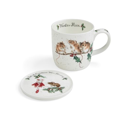 Wrendale Designs - 'Winter Mice' Mug and Coaster Set