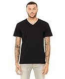 Yoga Clothing For You Mens Tri Blend V-Neck Tee Shirt, L Black Heather