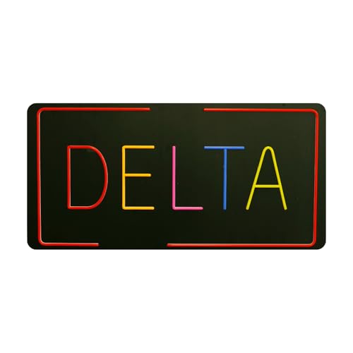 LED Sign, 35.5" x 17.7", RGB, Bright Neon, Energy-Efficient, Safe, Durable - Open, Open 24x7, Cigarettes and Cigar, CBD, Deli, VAPE, Kratom, Pizza, Liquor, Beer Cave, Beer & Wine. Lottery, Hookah, Delta 8, Check Cashing, ATM (Multicolor, DELTA)
