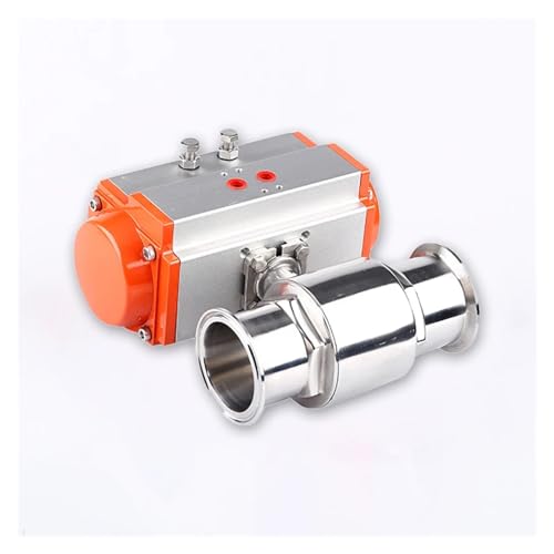 Vanne à bille 89mm en inox 304 type virole avec cylindre double effet - 3