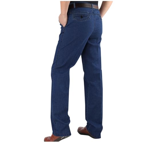 Mens Jeans Regular Fit Stretch Jeans Vintage Classic Denim Dress Pants Business Casual Work Straight Leg Denim Pants2