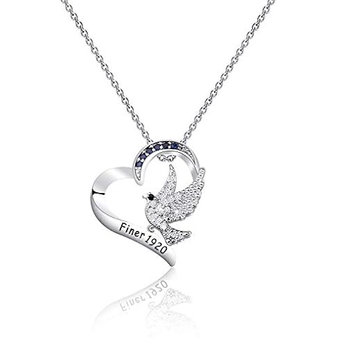 CENWA Dove Finer Women Rhinestone Necklace Zeta Greek Sorority Jewelry Gift for Finer Women (Dove Finer 1920 N S) Cover