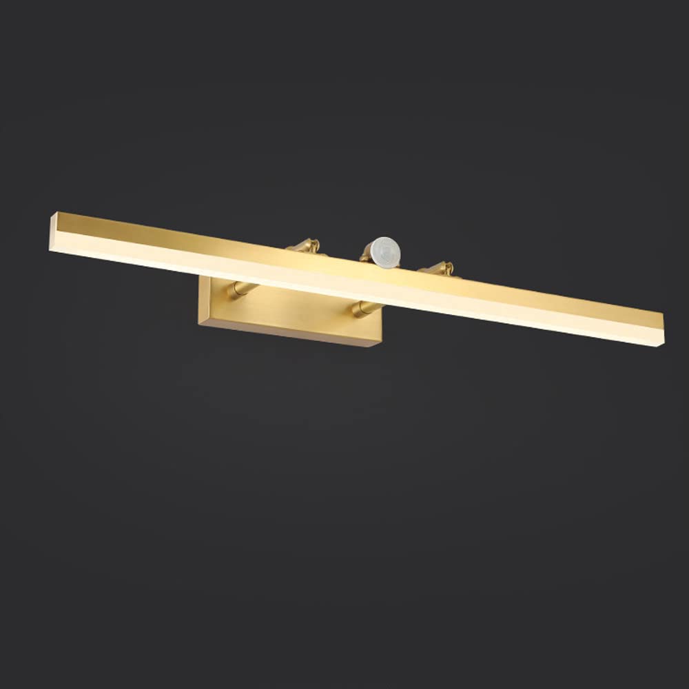 HXYSXHJUO Brass Vanity Mirror Lamp Linear Bathroom Light Fixture With Switch, Motion Sensor Wall Sconce Makeup Front Lamps, Toilet Lig(43Cm)