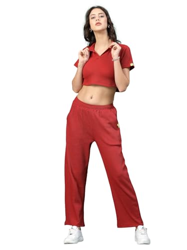 Image of Rigo Cotton Co-ord Set for Women | Round Neck, Slim Fit Tracksuit Co-ords Set for Women | Stylish Dresses for Women | Casual Wear, Beach Wear, Vacation Wear Outfit for Women