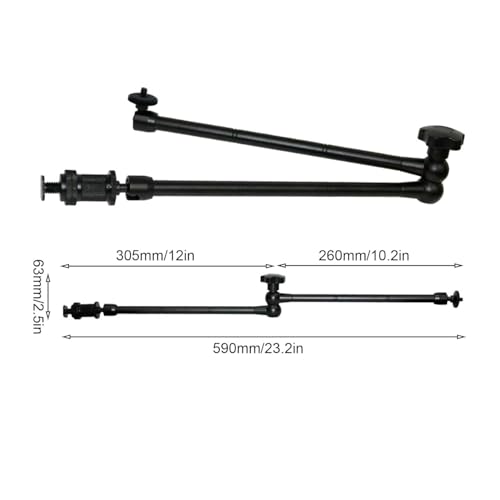 Image of PHOTOMAX 20 inch Magic Articulating Adjustable Arm with 1 /4 inch Tripod Screw Super Clamp for DSLR Camera, LCD Monitor, LED Lights, Flash Light, Microphone (20-Inch Magic arm)