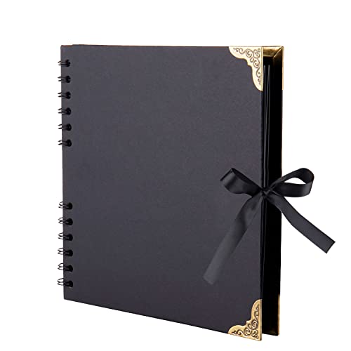 LOYAL BOOK Scrapbook (8 x 8 inch) Scrapbook Album 60 Pages Ideal for Your DIY Scrapbooking Albums Wedding and Anniversary Family Photo Album (black)