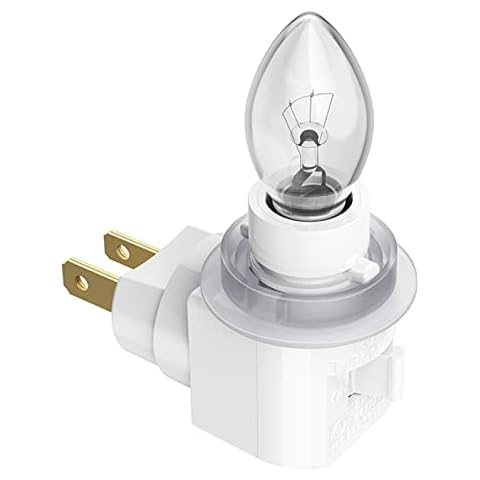 TWDRTDD Plug in Night Light, Adjustable E12 Base Socket Night Light with On/Off Switch for Making Decorative Night Lights (Glass Ring,2Pin Plug, White) Cover