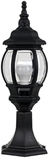 MiniSun Modern Black Outdoor Garden Lantern Style Lamp Post Pillar Light - IP44 Rated