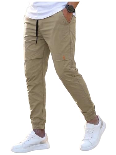 Image of ANNI Designer Men Cargo Pants Cotton Solid | Cargo Pants for Men | Mens Cargo Trouser | Multi Pocket Cargo Pant Regular Fit | Casual Stylish Bottom Wear for Mens Comfortable Clothing
